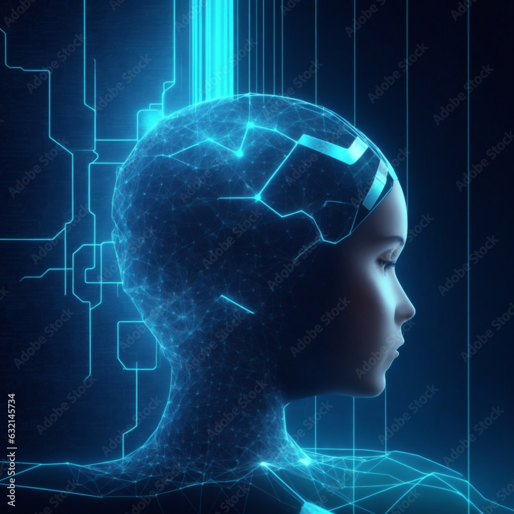 graphics artificial intelligence brain futuristic future world