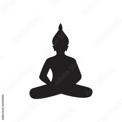 Buddha silhouette vector,icon on a white background