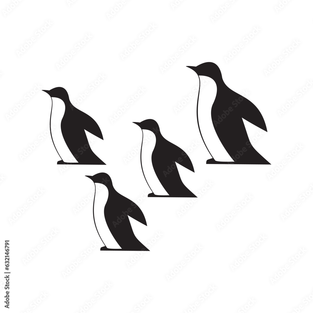 Obraz premium penguin set icon on a white background
