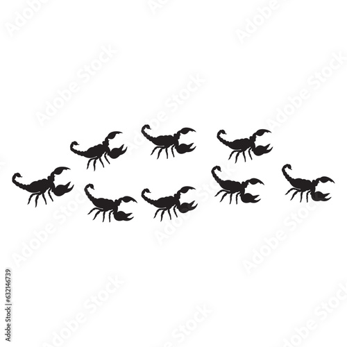 scorpion set vector on a white background
