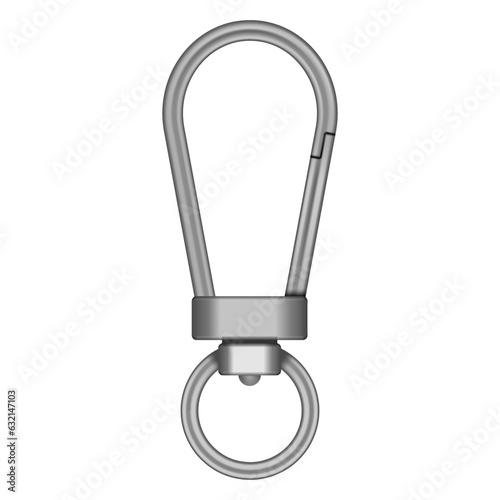 Foto Realistic metal carabinier on a white background