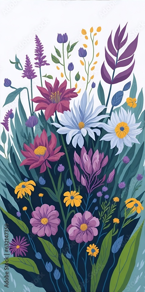 Spring flowers. AI generated illustration Spring flowers. AI generated illustration