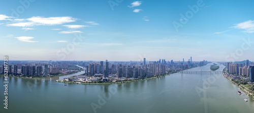 Fototapeta Naklejka Na Ścianę i Meble -  Aviation photography of the urban architectural skyline in Changsha, China