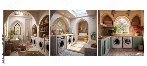 exotic moroccan laundry room interior design