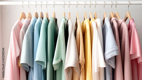 Colourful clothes on white rack © red_orange_stock
