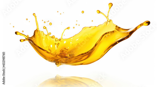 Cooking oil splashing with oil drop isolated on white background