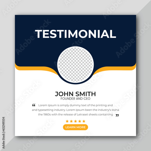 Client testimonials or customer feedback social media post web banner template.
Customer feedback testimonial bundle social media post web banner template.
