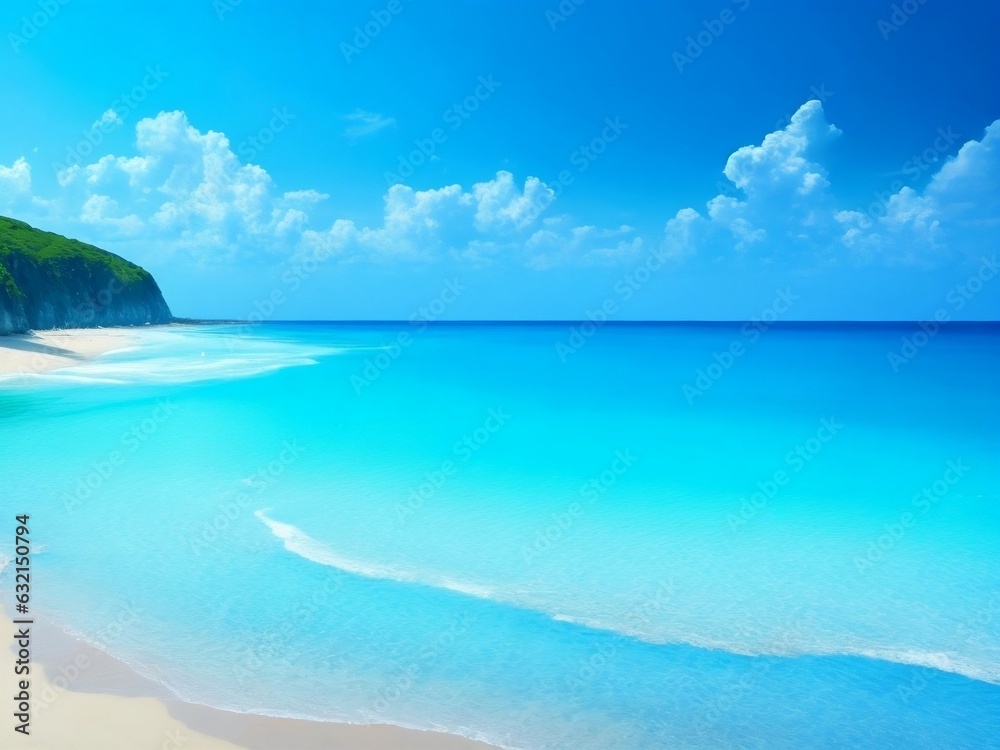 Fototapeta premium Beautiful Blue Beach and Summer Lovely Sea