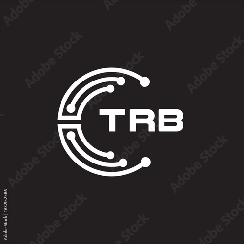 TRB letter technology logo design on black background. TRB creative initials letter IT logo concept. TRB setting shape design
 photo