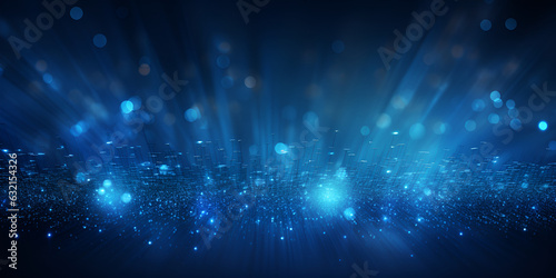 Glitter light blue particles stage and light shine abstract background