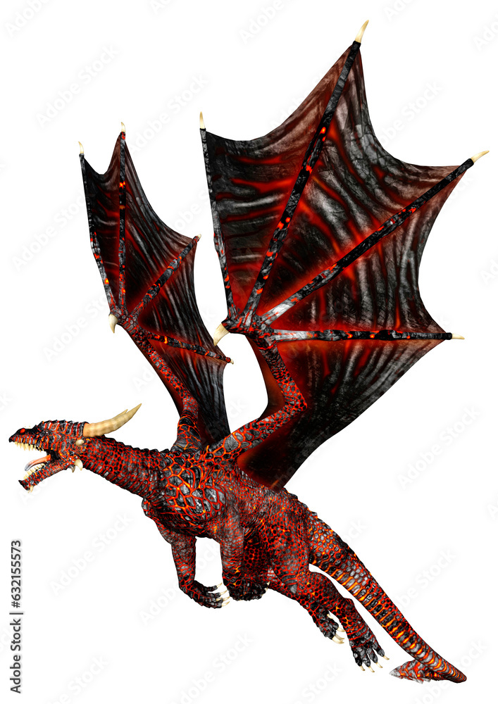 3D Rendering Fairy Tale Dragon on White 3D Rendering Fairy Tale Dragon on White