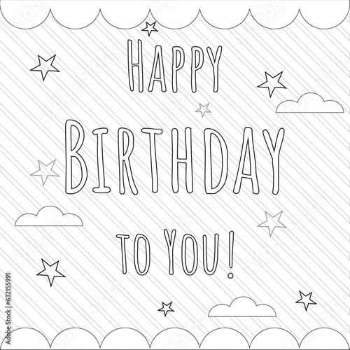 black and white birthday card