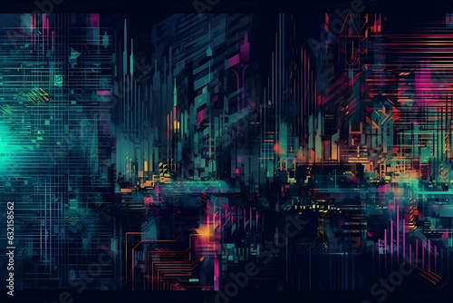 Futuristic cyberpunk space city with neon lights at night. Gaming  sci-fi metaverse