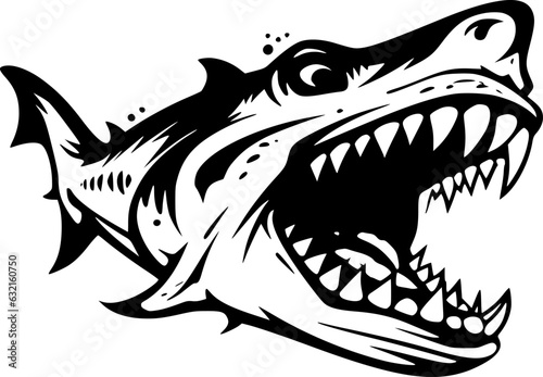 Shark | Black and White Vector illustration