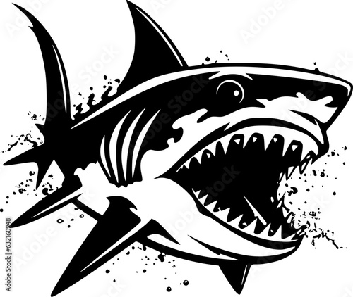 Shark | Black and White Vector illustration