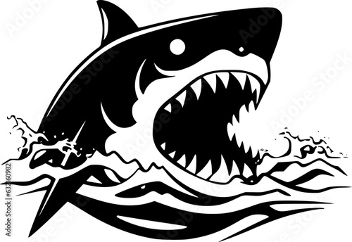Shark | Black and White Vector illustration