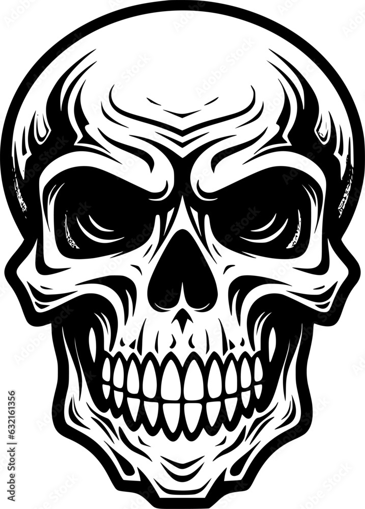 Skull | Black and White Vector illustration