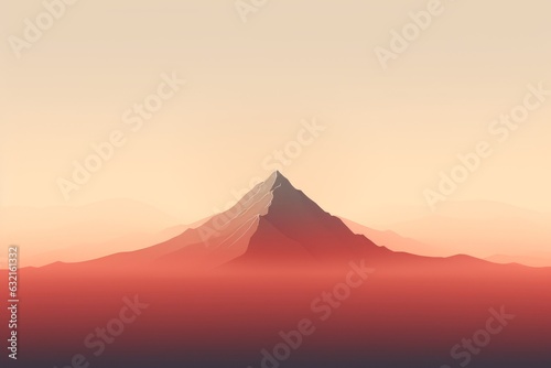 Stunning minimalist background of mountain. Beautiful illustration picture. Generative AI