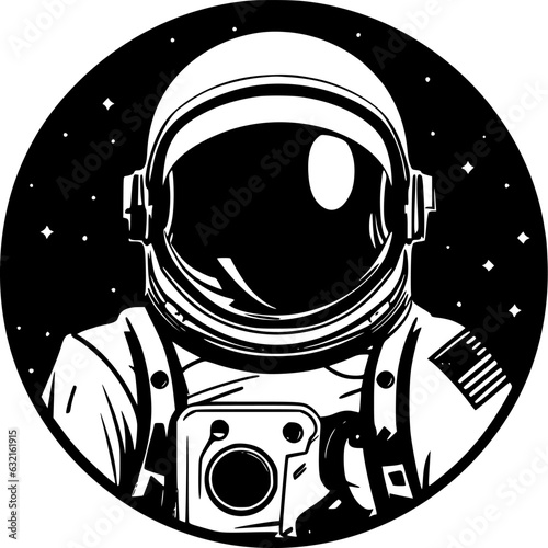 Astronaut | Black and White Vector illustration