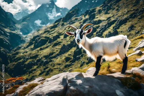 mountain goat on the rock generated by AI tool