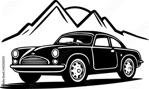 Car | Black and White Vector illustration