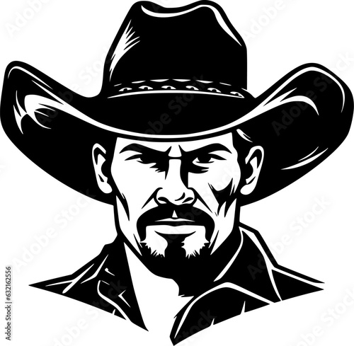 Cowboy - Minimalist and Flat Logo - Vector illustration
