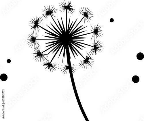 Dandelion | Minimalist and Simple Silhouette - Vector illustration
