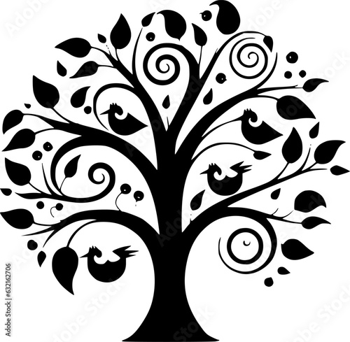 Family Tree - Minimalist and Flat Logo - Vector illustration