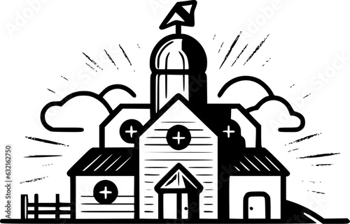 Farmhouse | Minimalist and Simple Silhouette - Vector illustration