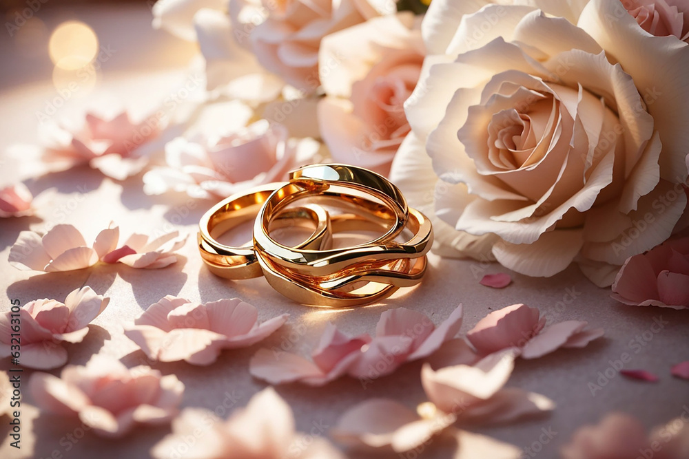wedding ring full of love.,generative AI wedding ring full of love.,generative AI