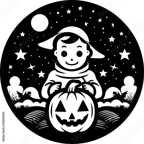 Hallowe'en | Black and White Vector illustration photo