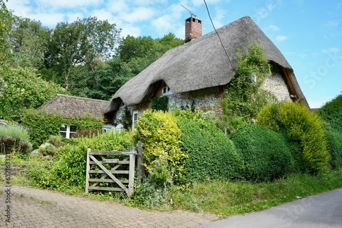 Traditional  English Thatched Cottage , Wiltshire England, UK. 