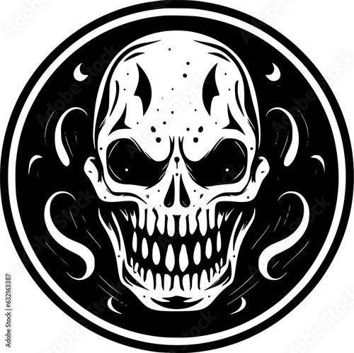 Horror - Black and White Isolated Icon - Vector illustration