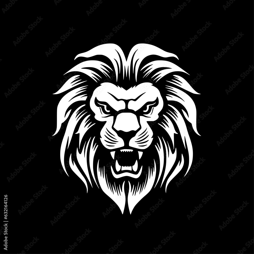 Lion - Black and White Isolated Icon - Vector illustration Lion - Black and White Isolated Icon - Vector illustration