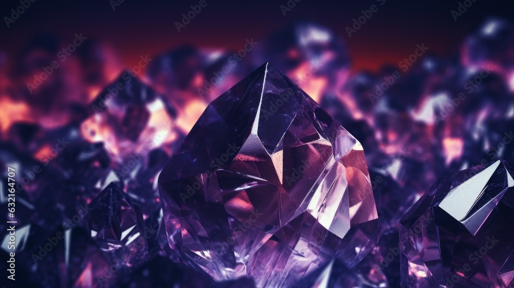Crystalline background with glowing edges and reflections. Generative AI Crystalline background with glowing edges and reflections. Generative AI