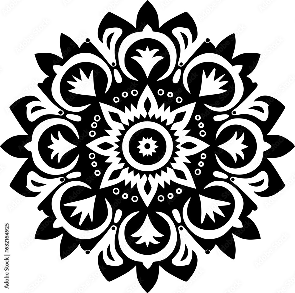 Mandala | Black and White Vector illustration Mandala | Black and White Vector illustration