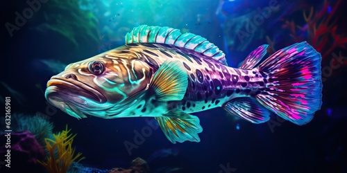 AI Generated. AI Generative. Realistic photo illustration of atlantic cod fish. Fishing underwater wild nautical world. Sea ocean seafood promotion