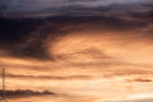 Golden sunset in the clouds