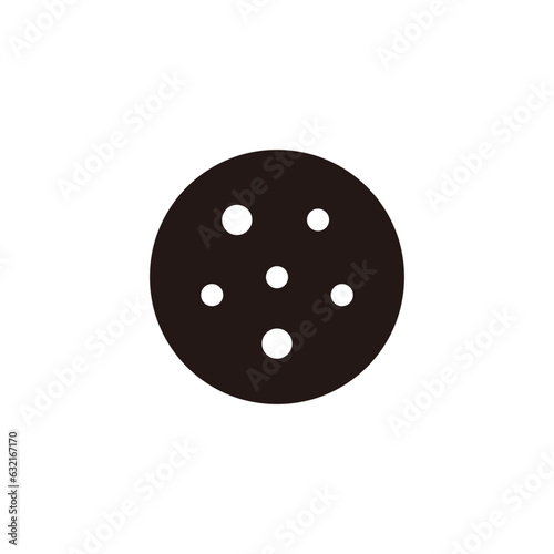 Cookie icon.Flat silhouette version.