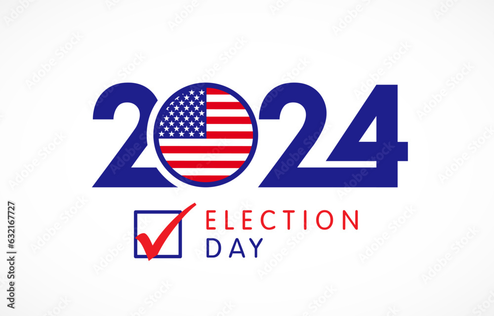 2024 Election day USA. American presidential vote, creative design for political debate banner or campaign invitation. Vector illustration 2024 Election day USA. American presidential vote, creative design for political debate banner or campaign invitation. Vector illustration