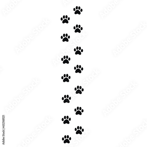 Cat footprint line. Vector illustration isolated on white background.