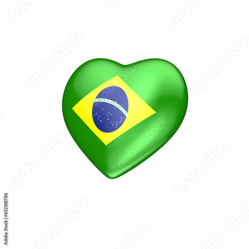 Heart brazil flag in 3d realistic render Free Download Heart brazil flag in 3d realistic render - GFXLoad