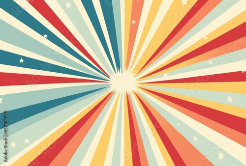 Retro background with curved  rays or stripes in the center. Sunburst or sun burst retro background  Generative AI