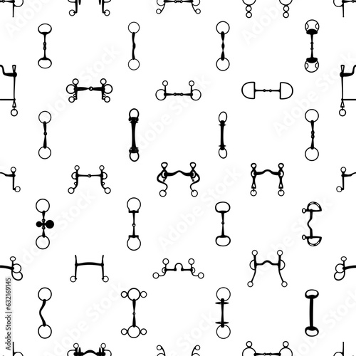 Vector seamless abstract geometric equestrian pattern