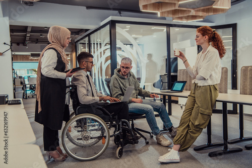 Young group of business people brainstorming together in a startup space, discussing business projects, investments, and solving challenges.