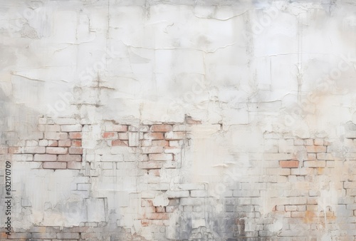 Empty Old Brick Wall Texture. Painted Distressed Wall Surface. Grungy Wide Brickwall, Generative AI