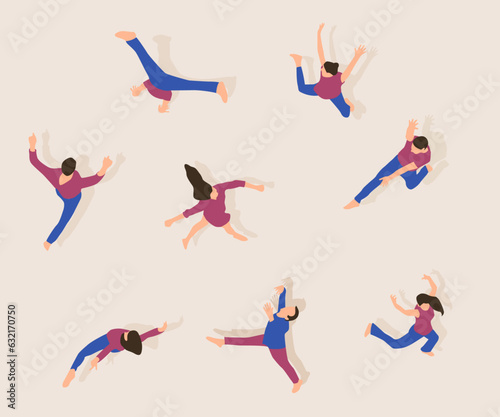 Dancing people, top view