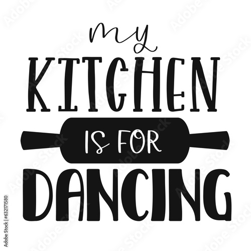 Happy kitchen drawn typography poster. Conceptual handwritten phrase Home and Family T shirt hand lettered calligraphic design. Vector illustration