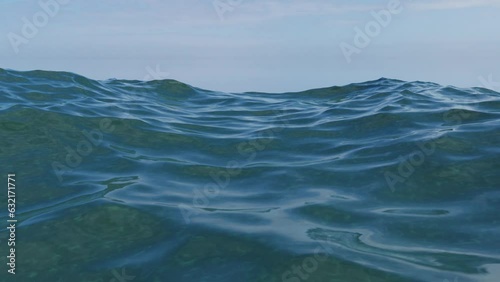 Moscow, Russia - March 10 2023: Waves and sky, CG