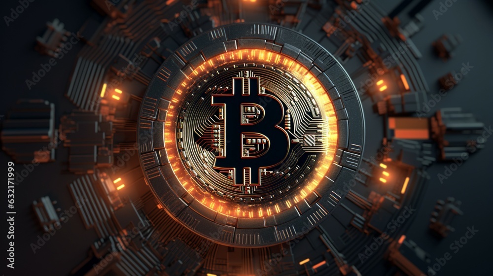 Bitcoin wallpaper background.Generative AI Bitcoin wallpaper background.Generative AI